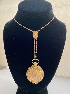 Max Factor 'Precious Time' Solid Perfume Locket Slide Necklace